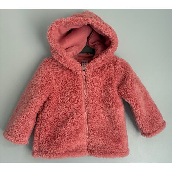 Infant Girl Pink Fuzzy Soft Jacket 6-9 Months - Picture 1 of 4